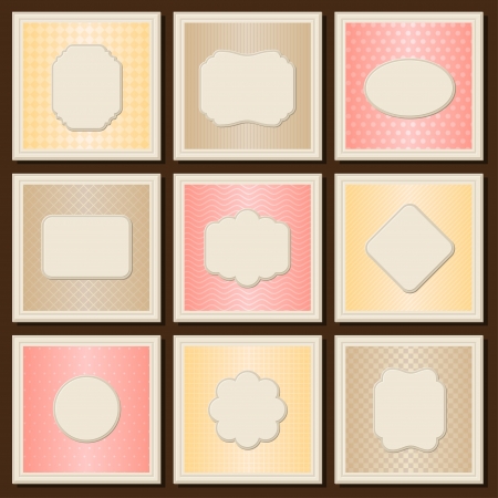 Vintage patterned cards templates set のイラスト素材