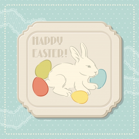 Happy Easter retro greeting card のイラスト素材