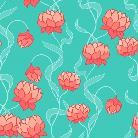 Seamless pattern with abstract flowers のイラスト素材