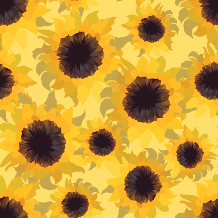 Sunflower flower seamless pattern のイラスト素材