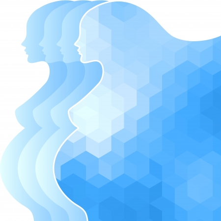 Background with silhouette of pregnant woman のイラスト素材