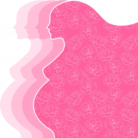 Background with silhouette of pregnant woman のイラスト素材