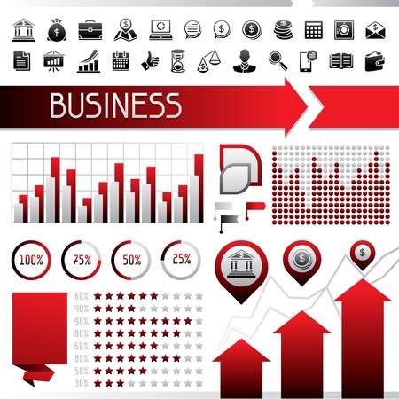Set of infographics and business icons のイラスト素材