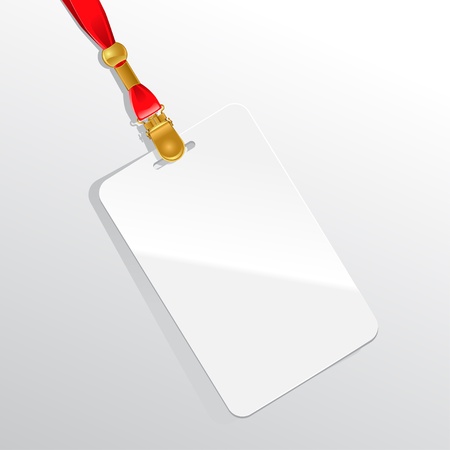 Blank badge on a red neckband のイラスト素材