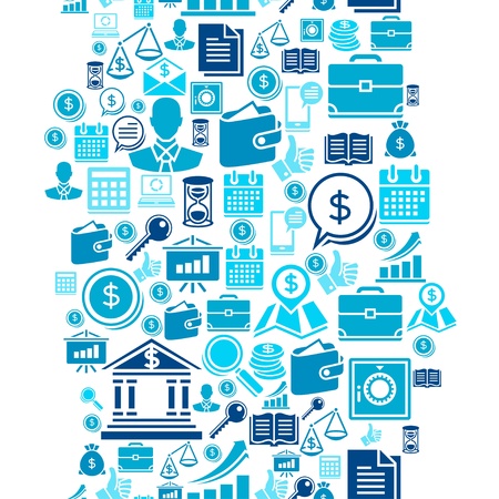 Seamless pattern of the business icons のイラスト素材