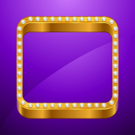 Abstract background with gold frame and jewels のイラスト素材