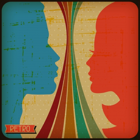 Retro poster with abstract grunge background のイラスト素材