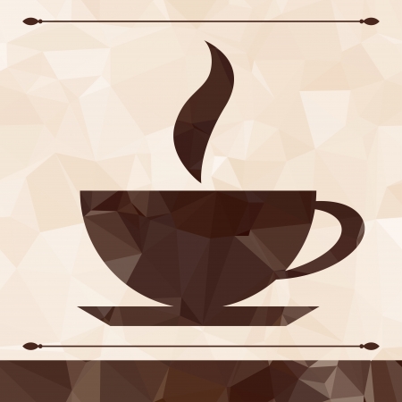 Abstract cup of coffee on a geometric background のイラスト素材