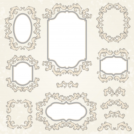 Design elements and page decoration vintage frames のイラスト素材