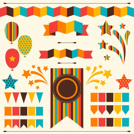Collection of decorative elements for holiday.のイラスト素材