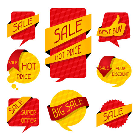 Sale speech bubbles and banners.のイラスト素材