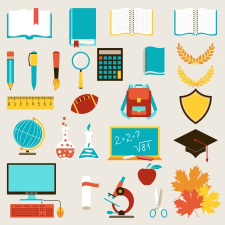 School and education icons set.のイラスト素材