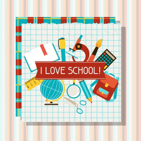 School and education background with sticky papers.のイラスト素材