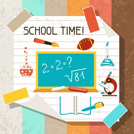 School and education background with sticky papers.のイラスト素材