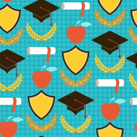 Seamless pattern with school icons.のイラスト素材