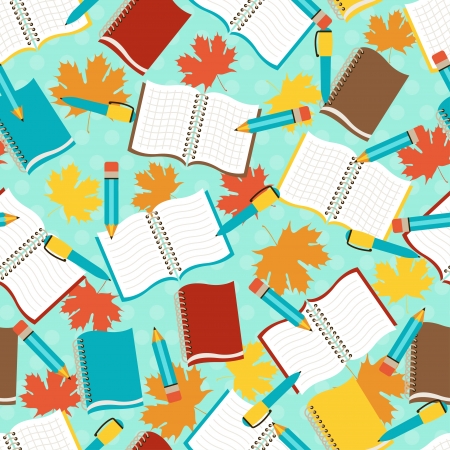 Seamless pattern with school icons.のイラスト素材