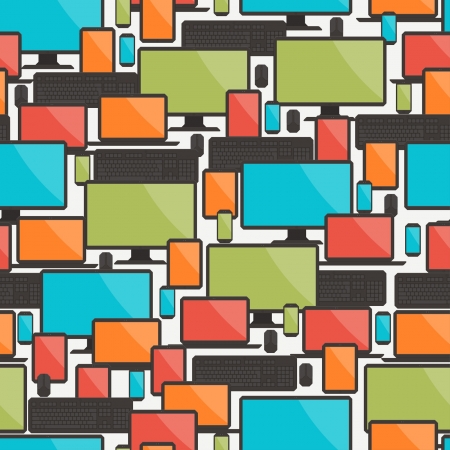 Seamless pattern with electronic devices.のイラスト素材
