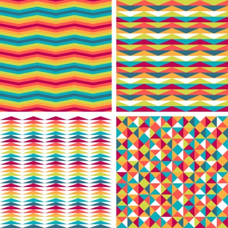 Seamless triangle patterns in retro style のイラスト素材