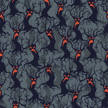 Halloween seamless pattern with trees.のイラスト素材