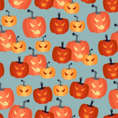 Halloween seamless pattern with pumpkins.のイラスト素材