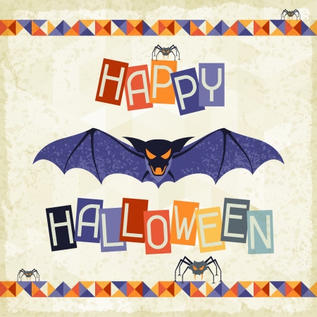 Happy Halloween grungy retro background.のイラスト素材