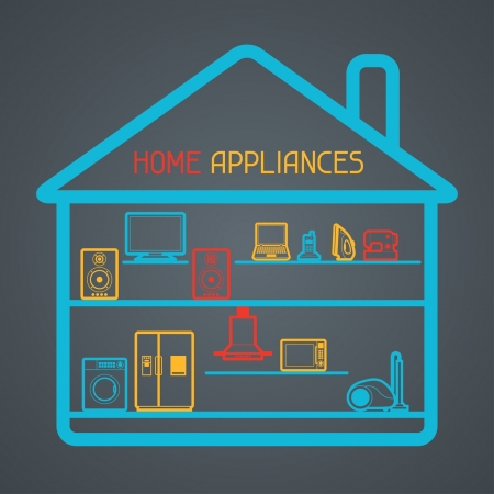 Home appliances and electronics background.のイラスト素材