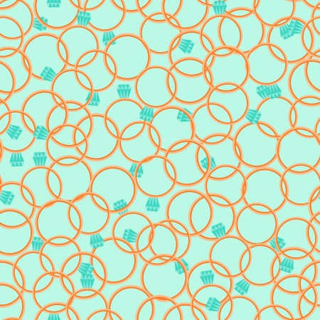 Seamless pattern with diamond rings in retro style.のイラスト素材