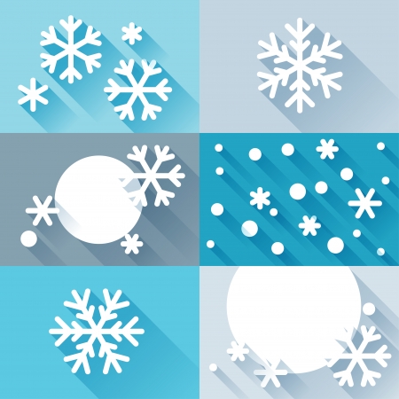 Abstract background with snowflakes in flat design style.のイラスト素材