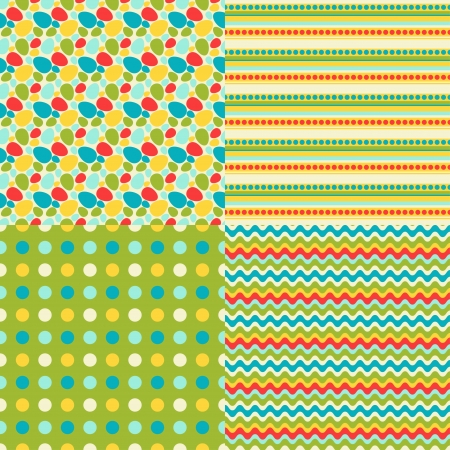 Happy Easter set of seamless patterns.のイラスト素材