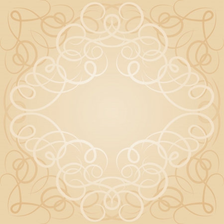 Background with ornamental curly frame in retro style.のイラスト素材