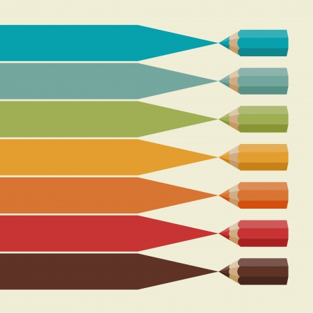 Creative infographics background with colored pencils のイラスト素材