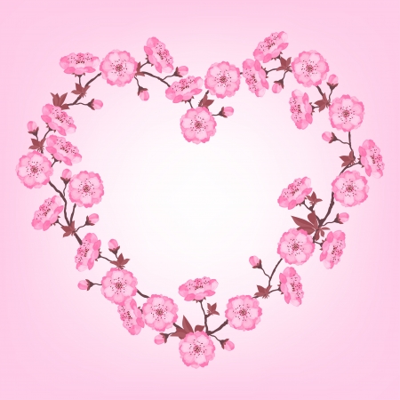 Spring sakura flowers Valentines day background.のイラスト素材