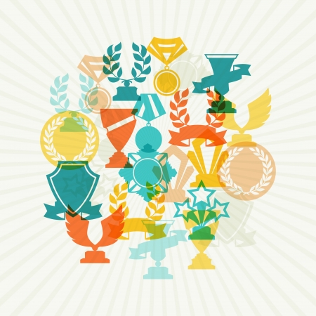 Background with trophy and awards のイラスト素材