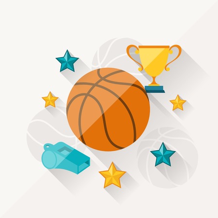 Illustration concept of basketball in flat design style.のイラスト素材