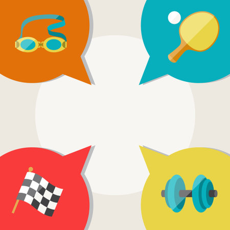 Sports abstract background with speech bubbles.のイラスト素材