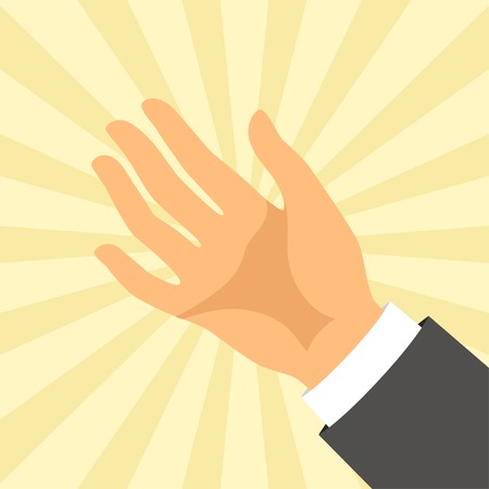 Open hand in flat design style.のイラスト素材