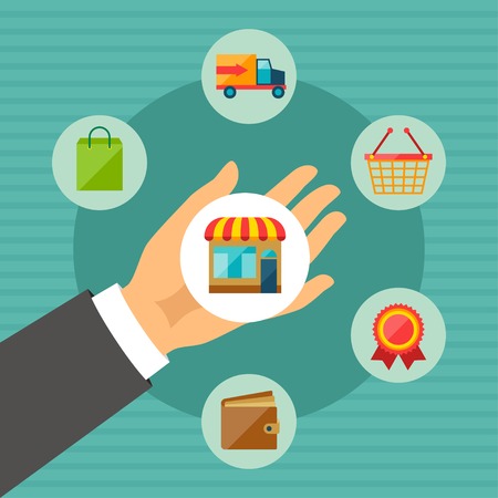 Internet shopping concept illustration.のイラスト素材