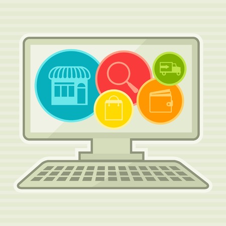 Internet shopping concept illustration.のイラスト素材