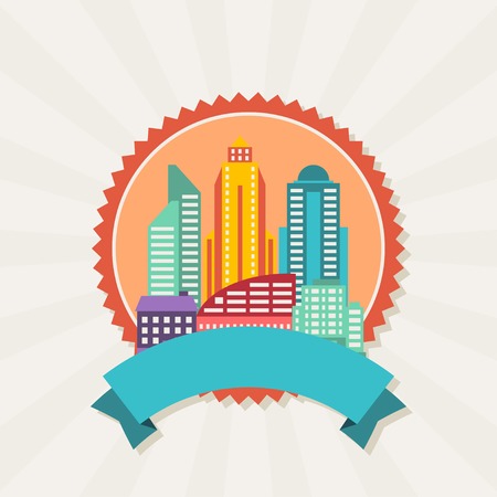Cityscape background with buildings.のイラスト素材