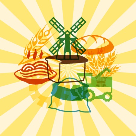 Background with agricultural objects.のイラスト素材