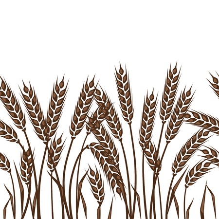 Seamless pattern with ears of wheat.のイラスト素材