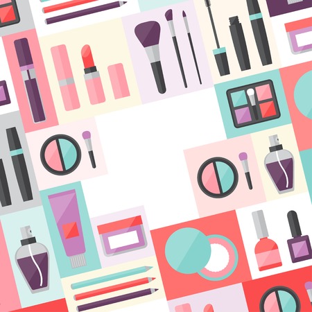 Beauty background with icons cosmetics.のイラスト素材