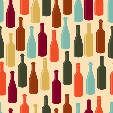 Seamless pattern with wine bottles.のイラスト素材