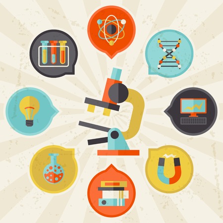 Science concept info graphic in flat design style.のイラスト素材