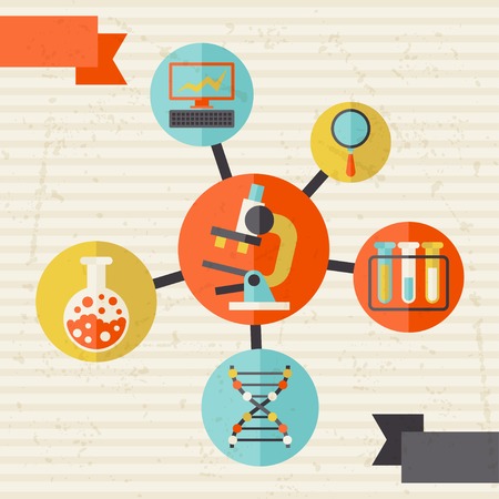 Science concept info graphic in flat design style.のイラスト素材