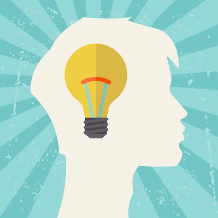 Conceptual illustration of idea thinking.のイラスト素材