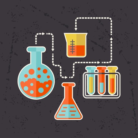 Science concept illustration in flat design style.のイラスト素材