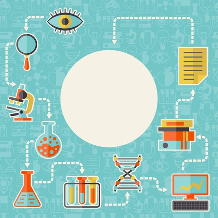 Science concept background in flat design style.のイラスト素材