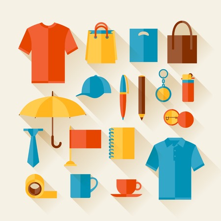 Icon set of promotional gifts and souvenirs.のイラスト素材
