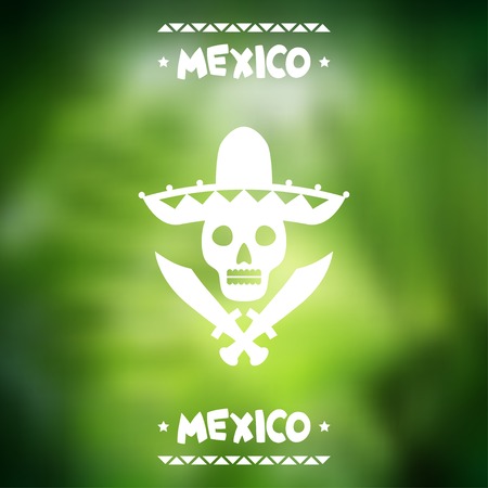 Ethnic mexican background design in native style.のイラスト素材